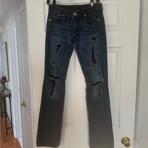 Armani Exchange Dark Blue Distressed Women's Jeans